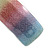 'Rainbow' Glitter Acrylic Square Barrette/ Hair Clip In Silver Tone - 90mm Long - view 4