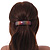 'Rainbow' Glitter Acrylic Square Barrette/ Hair Clip In Silver Tone - 90mm Long - view 2