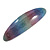 'Rainbow' Glitter Acrylic Oval Barrette/ Hair Clip In Silver Tone - 90mm Long - view 10
