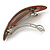 Brown/ Orange/ Yellow Glitter Acrylic Oval Barrette/ Hair Clip In Silver Tone - 90mm Long - view 6