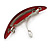 Red/ Burgundy Glitter Acrylic Oval Barrette/ Hair Clip In Silver Tone - 90mm Long - view 5