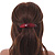 Red/ Burgundy Glitter Acrylic Oval Barrette/ Hair Clip In Silver Tone - 90mm Long - view 2