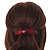 Red/ Burgundy Glitter Acrylic Oval Barrette/ Hair Clip In Silver Tone - 90mm Long - view 3