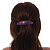 Purple/ Pink Glitter Acrylic Oval Barrette/ Hair Clip In Silver Tone - 90mm Long - view 2