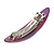 Purple/ Pink Glitter Acrylic Oval Barrette/ Hair Clip In Silver Tone - 90mm Long - view 5
