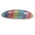 'Rainbow' Glitter Acrylic Oval Barrette/ Hair Clip In Silver Tone - 90mm Long - view 8