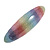 'Rainbow' Glitter Acrylic Oval Barrette/ Hair Clip In Silver Tone - 90mm Long - view 9