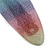 'Rainbow' Glitter Acrylic Oval Barrette/ Hair Clip In Silver Tone - 90mm Long - view 4
