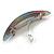 'Rainbow' Glitter Acrylic Oval Barrette/ Hair Clip In Silver Tone - 90mm Long - view 6