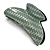 Large Shiny Pastel Green Herringbone Pattern Acrylic Hair Claw/ Hair Clamp - 95mm Across - view 6
