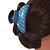 Large Shiny Blue Herringbone Pattern Acrylic Hair Claw/ Hair Clamp - 95mm Across - view 3