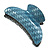 Large Shiny Blue Herringbone Pattern Acrylic Hair Claw/ Hair Clamp - 95mm Across - view 7