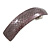 Taupe Snake Print Acrylic Square Barrette/ Hair Clip In Silver Tone - 90mm Long - view 8