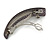 Taupe Snake Print Acrylic Square Barrette/ Hair Clip In Silver Tone - 90mm Long - view 5