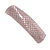 Pastel Pink Snake Print Acrylic Square Barrette/ Hair Clip In Silver Tone - 90mm Long - view 10