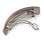 Pastel Pink Snake Print Acrylic Square Barrette/ Hair Clip In Silver Tone - 90mm Long - view 6