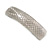 Silvery Grey Snake Print Acrylic Square Barrette/ Hair Clip In Silver Tone - 90mm Long