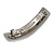 Silvery Grey Snake Print Acrylic Square Barrette/ Hair Clip In Silver Tone - 90mm Long - view 8