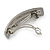 Silvery Grey Snake Print Acrylic Square Barrette/ Hair Clip In Silver Tone - 90mm Long - view 4