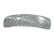 Metallic Silver Snake Print Acrylic Square Barrette/ Hair Clip In Silver Tone - 90mm Long - view 6