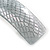 Metallic Silver Snake Print Acrylic Square Barrette/ Hair Clip In Silver Tone - 90mm Long - view 5