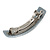Metallic Silver Snake Print Acrylic Square Barrette/ Hair Clip In Silver Tone - 90mm Long - view 9