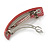 Pink Snake Print Acrylic Square Barrette/ Hair Clip In Silver Tone - 90mm Long - view 6
