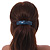 Blue/ Black Acrylic Square Barrette/ Hair Clip In Silver Tone - 90mm Long - view 2