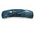 Blue/ Black Acrylic Square Barrette/ Hair Clip In Silver Tone - 90mm Long - view 7