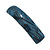 Blue/ Black Acrylic Square Barrette/ Hair Clip In Silver Tone - 90mm Long - view 11