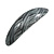 Black/ Metallic Silver Acrylic Oval Barrette/ Hair Clip In Silver Tone - 90mm Long - view 8