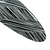 Black/ Metallic Silver Acrylic Oval Barrette/ Hair Clip In Silver Tone - 90mm Long - view 4