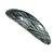 Black/ Metallic Silver Acrylic Oval Barrette/ Hair Clip In Silver Tone - 90mm Long - view 11