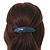 Blue/ Black Acrylic Oval Barrette/ Hair Clip In Silver Tone - 90mm Long - view 3