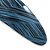 Blue/ Black Acrylic Oval Barrette/ Hair Clip In Silver Tone - 90mm Long - view 4