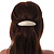 Cream Acrylic Oval Barrette/ Hair Clip In Silver Tone - 90mm Long - view 2