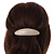Cream Acrylic Oval Barrette/ Hair Clip In Silver Tone - 90mm Long - view 3