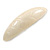 Cream Acrylic Oval Barrette/ Hair Clip In Silver Tone - 90mm Long - view 8