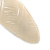 Cream Acrylic Oval Barrette/ Hair Clip In Silver Tone - 90mm Long - view 4