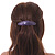 Purple/ Black Acrylic Oval Barrette/ Hair Clip In Silver Tone - 90mm Long - view 2