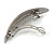 Silvery Grey Snake Print Acrylic Oval Barrette/ Hair Clip In Silver Tone - 90mm Long - view 5