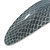 Grey Snake Print Acrylic Oval Barrette/ Hair Clip In Silver Tone - 90mm Long - view 4
