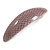 Pastel Pink Snake Print Acrylic Oval Barrette/ Hair Clip In Silver Tone - 90mm Long - view 9