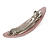 Pastel Pink Snake Print Acrylic Oval Barrette/ Hair Clip In Silver Tone - 90mm Long - view 5