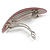 Pastel Pink Snake Print Acrylic Oval Barrette/ Hair Clip In Silver Tone - 90mm Long - view 6