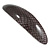 Charcoal Grey Snake Print Acrylic Oval Barrette/ Hair Clip In Silver Tone - 90mm Long - view 8
