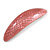 Pink Snake Print Acrylic Oval Barrette/ Hair Clip In Silver Tone - 90mm Long - view 7