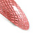Pink Snake Print Acrylic Oval Barrette/ Hair Clip In Silver Tone - 90mm Long - view 9