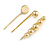 Set Of 3 Polished Ball Hair Slide/ Grip In Gold Tone Metal - 55mm Long - view 8