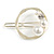Gold Tone White Glass Pearl Bead Clear Crystal Open Circle Hair Slide/ Grip - 45mm Across - view 5
